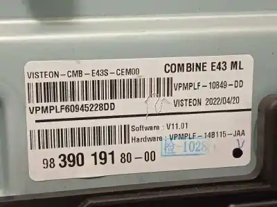 Автозапчастина б/у панель інструментів для citroen c5 x plug-in hybrid 225e посилання на oem iam 9839019180  yl01881480