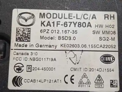 Second-hand car spare part electronic module for mazda cx-5 (kf) 2.2 d oem iam references ka1f67y80a  