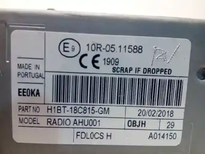 Second-hand car spare part audio system / radio cd for ford fiesta (ce1) 1.1 cat oem iam references h1bt18c815gm  2303610