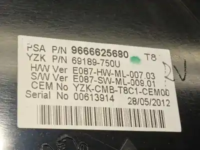 Recambio de automóvil de segunda mano de cuadro instrumentos para peugeot 5008 access referencias oem iam 9666625680 9810462780 