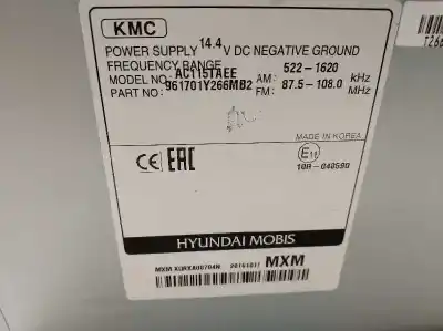 İkinci el araba yedek parçası ses sistemi / radyo cd için kia picanto 1.0 cat oem iam referansları 961701y266  961701y266mb2