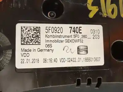 Автозапчастина б/у панель інструментів для seat leon (5f1) 1.2 tsi посилання на oem iam 5f0920740e  