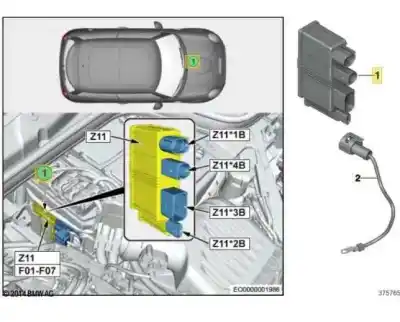 Автозапчастина б/у електронний модуль для mini mini 5-trg. (f55) cooper посилання на oem iam 8644475  