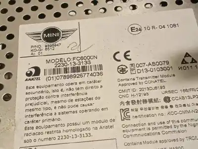 Second-hand car spare part audio system / radio cd for mini mini 5-trg. (f55) cooper oem iam references 65129395947  