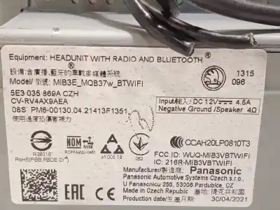 Peça sobressalente para automóvel em segunda mão display gps / multimídia por skoda octavia lim. (nx3) 2.0 tdi referências oem iam 5e3035869a  5e3035869aczh