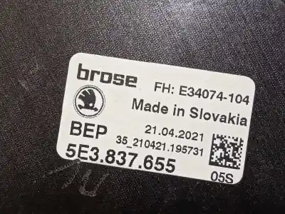 Second-hand car spare part driver left window regulator for skoda octavia lim. (nx3) 2.0 tdi oem iam references 5e3837655 5q0959801c 