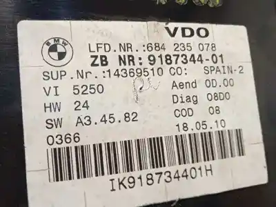 Peça sobressalente para automóvel em segunda mão quadrante por bmw serie 3 coupe (e92) 320d referências oem iam 9187344  62109187344