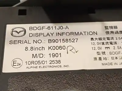Second-hand car spare part multifunction display for mazda 3 berlina (bp) evolution oem iam references bdgf611j0a  