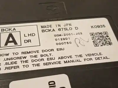 Second-hand car spare part electronic module for mazda 3 berlina (bp) evolution oem iam references bcka675l0d  