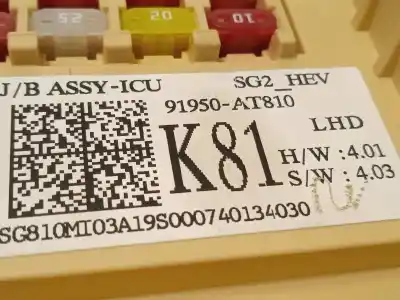 Second-hand car spare part fuse box unit for kia e - niro hibrido oem iam references 91950at810  