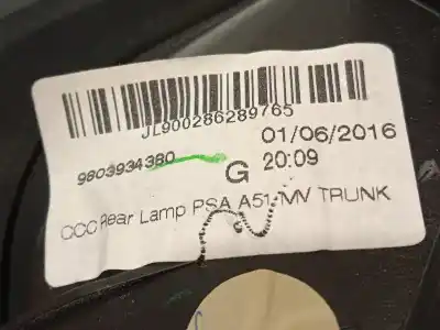 Second-hand car spare part interior left tailgate light for citroen c3 live edition oem iam references 9803934380  