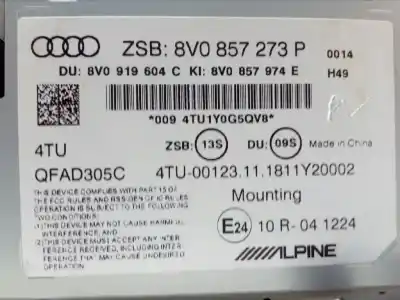 Gebrauchtes Autoersatzteil multifunktionsdisplay zum audi a3 sedán (8vm) 30 tdi s line oem-iam-referenzen 8v0857279p 8v0857974e 8v0919604c