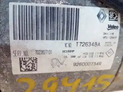 Автозапчастина б/у компресор кондиционера для renault captur i (j5_, h5_) 0.9 tce 90 посилання на oem iam 926000734r  