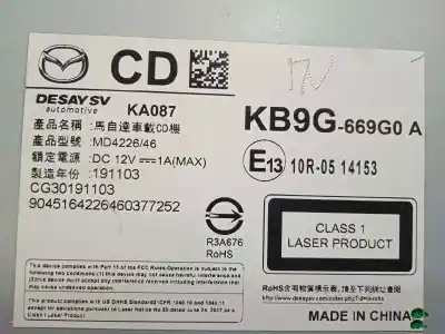 Pezzo di ricambio per auto di seconda mano impianto audio / radio cd per mazda cx-5 (ke, gh) 2.0 (keefw) riferimenti oem iam kb9g669g0a  
