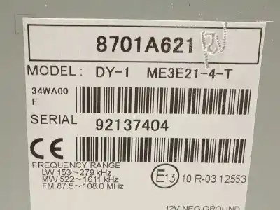 Автозапчастина б/у аудіо система / радіо cd для mitsubishi space star (a00) 1.2 посилання на oem iam 8701a621  8701a621xb