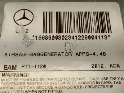 Автозапчастина б/у передня права подушка безопасности для mercedes clase m (w166) ml 350 cdi bluetec edition 1 (166.024) посилання на oem iam a1668600302  