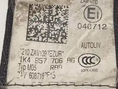 Second-hand car spare part front right seat belt for volkswagen golf v variant (1k5) 1.9 tdi oem iam references 1k4857706ag 1k4857706agraa 