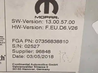 Peça sobressalente para automóvel em segunda mão sistema de áudio / rádio cd por fiat ducato maxi furgón g. vol. 35 (290) 2.3 jtd cat referências oem iam 7356838810 0735683881 
