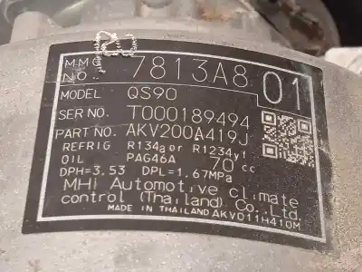 Pezzo di ricambio per auto di seconda mano compressore aria condizionata per mitsubishi eclipse cross motion 2wd riferimenti oem iam 7813a801 akv200a419j qs90