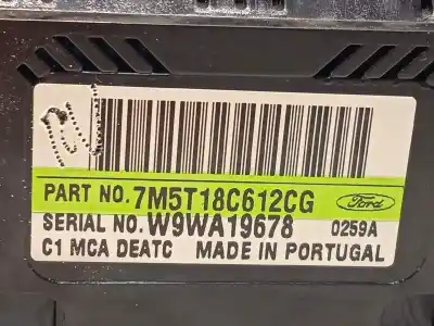 Peça sobressalente para automóvel em segunda mão comando de sofagem (chauffage / ar condicionado) por ford kuga (cbv) trend referências oem iam 7m5t18c612cg  1698893
