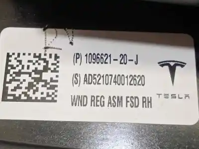 Автозапчасти б/у регулятор стекла переднего правого за tesla model 3  ссылки oem iam 109662120j  