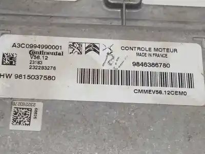 Second-hand car spare part ecu engine control for citroen c3 / c3 origin iii (sx) 1.2 vti 82 oem iam references 9815037580 a3c0994990001 9846386780