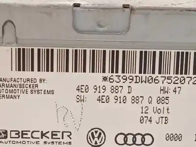 Peça sobressalente para automóvel em segunda mão módulo / sistema de navegação gps por audi q7 (4l) 3.0 tdi referências oem iam 4e0919887d 4e0910887q 