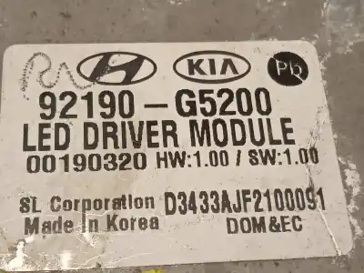 Second-hand car spare part left led control unit for kia niro drive oem iam references 92190g5200  