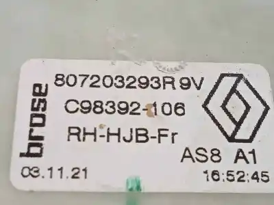 Piesă de schimb auto la mâna a doua mecanism acționare geam fațã dreapta pentru renault captur ii experience referințe oem iam 807203293r  