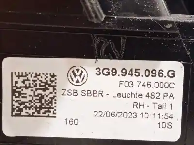 Автозапчасти б/у правый задний фонарь за volkswagen passat variant (cb5) 2.0 bluemotion ссылки oem iam 3g9945096g f03746000c 