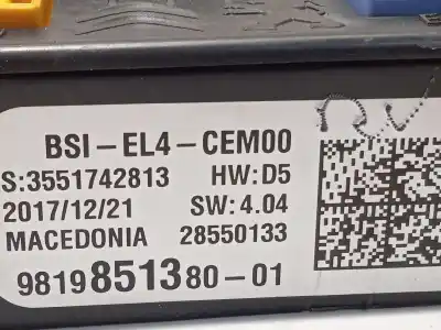 Second-hand car spare part fuse box unit for citroen c4 picasso ii 1.2 thp 130 oem iam references 9819851380 1663368880 28550133