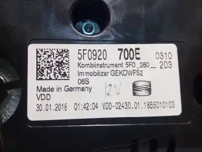 Автозапчастина б/у панель інструментів для seat leon (5f1) reference посилання на oem iam 5f0920700e  