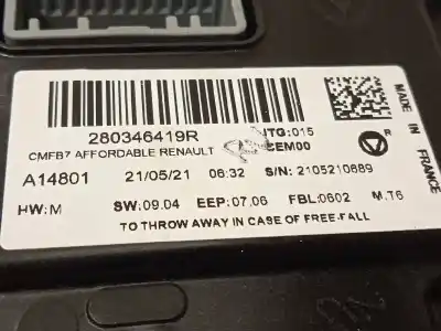 Peça sobressalente para automóvel em segunda mão display gps / multimídia por renault captur ii zen referências oem iam 280346419r  