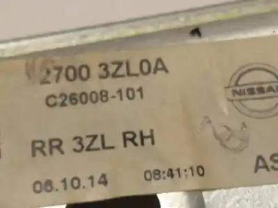 Автозапчастина б/у регулятор скла заднього правого для nissan pulsar (c13) acenta посилання на oem iam 827003zl0a  