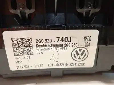 Second-hand car spare part dashboard for volkswagen t-cross 1.0 tsi oem iam references 2g0920740j  
