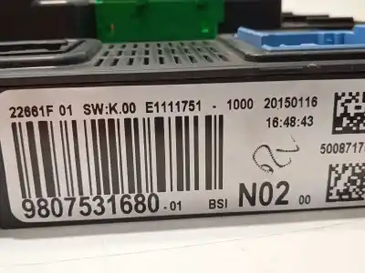 Second-hand car spare part fuse box unit for citroen c4 cactus feel oem iam references 9807531680 1612139080 