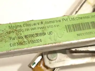 Second-hand car spare part passenger side right window regulator for nissan note visia oem iam references 807003bb0a  827301hb1a