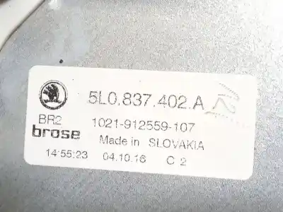 Автозапчасти б/у регулятор стекла переднего правого за skoda yeti 1.2 tsi ссылки oem iam 5l0837402a  8k0959812a
