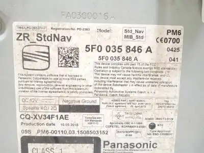 Автозапчасти б/у gps-навигационная система за seat leon st (5f8) 2.0 tdi ссылки oem iam 5f0035846a  