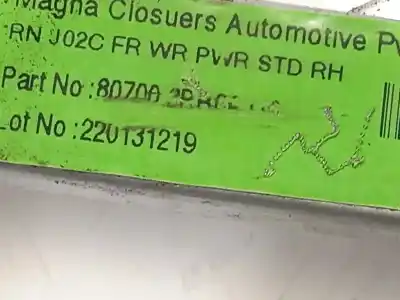 Second-hand car spare part passenger side right window regulator for nissan note acenta oem iam references 807003bb0a 807003bb0auc 827301hb1a