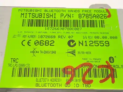 Автозапчастина б/у щит управління телефоном для mitsubishi asx (ga_w_) 1.8 di-d (ga6w) посилання на oem iam 8785a026  