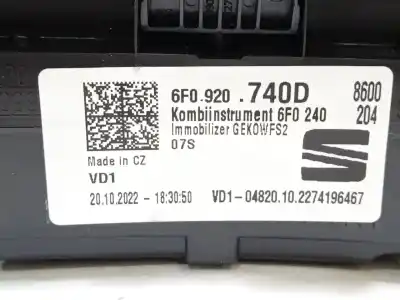 Tweedehands auto-onderdeel instrumentenpaneel voor seat ibiza (kj1) 1.0 fr oem iam-referenties 6f0920740d  