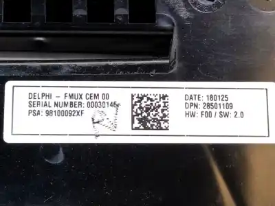 Peça sobressalente para automóvel em segunda mão comando de sofagem (chauffage / ar condicionado) por citroen c4 lim. tonic referências oem iam 98100092xf  