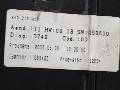 Peça sobressalente para automóvel em segunda mão display gps / multimídia por bmw 5 (e60) 525 i referências oem iam 65826952327  