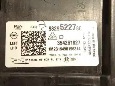 Pezzo di ricambio per auto di seconda mano faro anteriore sinistro per opel corsa f 1.2 (68) riferimenti oem iam 9829522780  354261827