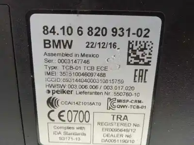 İkinci el araba yedek parçası santral telefon kontrol ünitesi için bmw serie 1 lim. (f20) 116d oem iam referansları 84106820931  