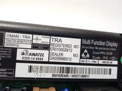 Second-hand car spare part multifunction display for renault clio iv (bh_) 0.9 tce 90 oem iam references 259152544r  