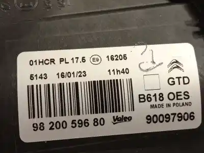 Автозапчасти б/у левая фара за citroen c3 aircross ii (2r_, 2c_) 1.2 puretech 82 (2rhmrc, 2rhmzb) ссылки oem iam 9820059680 90097906 