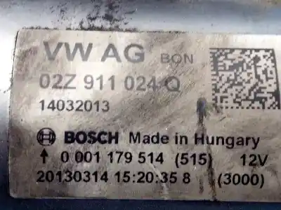 Second-hand car spare part starter motor for volkswagen golf vii (5g1, bq1, be1, be2) 1.4 tsi oem iam references 02z911024q 0001179514 