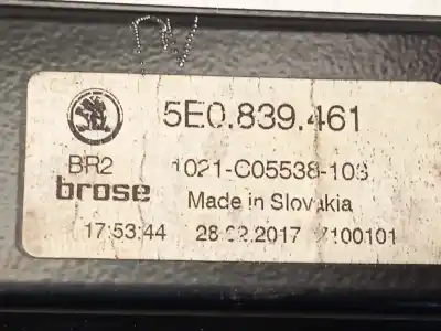 Автозапчасти б/у регулятор стекла заднего левого за skoda octavia iii combi (5e5, 5e6) 1.6 tdi ссылки oem iam 5e0839461  5q0959811a